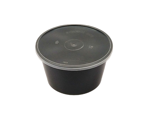 Black Round Container 500 Ml