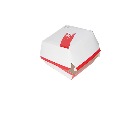 Red Printed Clamshell Burger Box 4x4x3 Inches