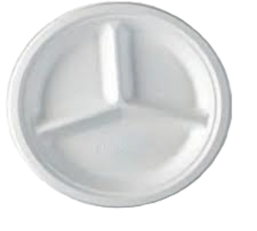 9-Inch Round 3-Compartment Serving Plate – Durable and Versatile