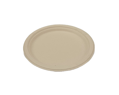 9-Inch Round Brown Bagasse Plate – Eco-Friendly & Durable Tableware