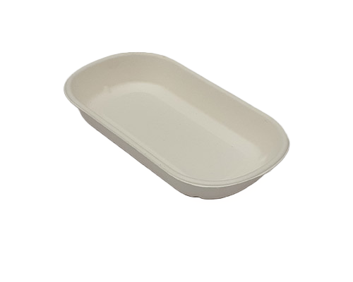 500 ml White Bagasse Tray – Eco-Friendly & Durable Food Packaging