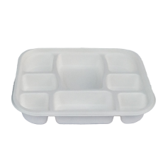 8-Portion White Meal Serving Tray – Durable & Convenient for Meal Presentation