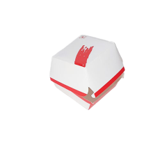 Red Printed Clamshell Burger Box 4x4x3 Inches
