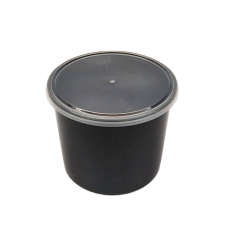 Black Round Container – Large & Durable Food Storage Solution 1200 ml