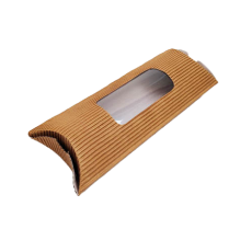 Corrugated Pillow Roll Box with window 8.5"x4"